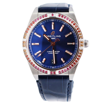 Breitling Chronomat 36mm Blue Dial Watch Ref# A10380 - Happy Jewelers Fine Jewelry Lifetime Warranty