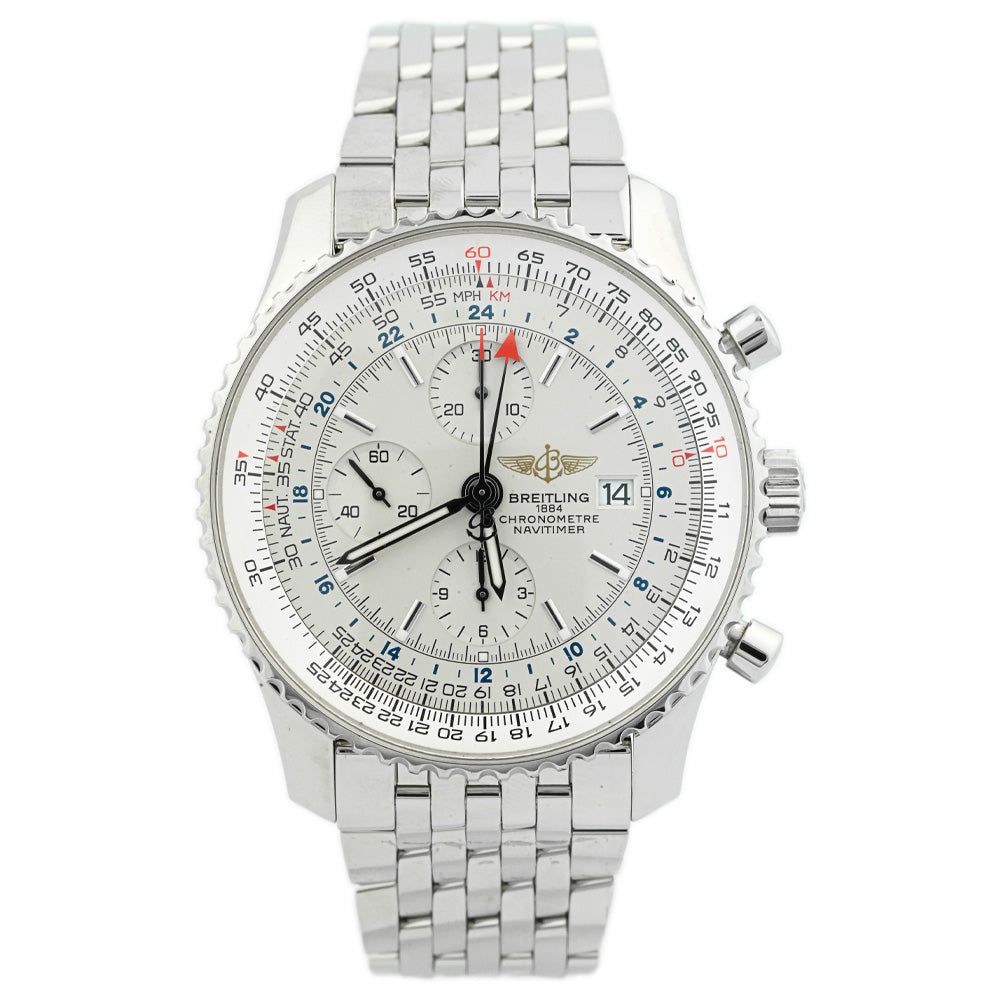 Breitling Navitimer 46mm White Dial Watch Ref# A24322