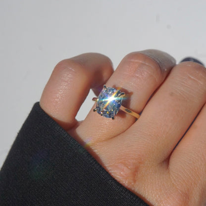 4.12 Carat Old Mine Lab Cushion Solitaire Engagement Ring | Engagement Ring Wednesday - Happy Jewelers Fine Jewelry Lifetime Warranty