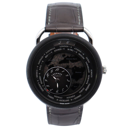 Hermes Arceau Le Temps 41mm Black Dial Watch Ref# AR10.741 - Happy Jewelers Fine Jewelry Lifetime Warranty