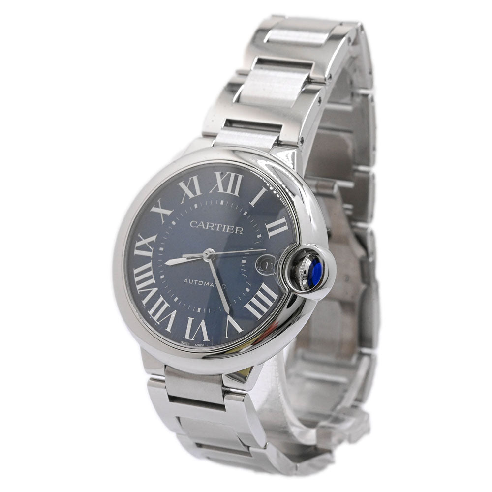 NEW Cartier Men's Ballon Bleu Stainless Steel 40mm Blue Roman Dial Watch Ref# WSBB0061 - Happy Jewelers Fine Jewelry Lifetime Warranty