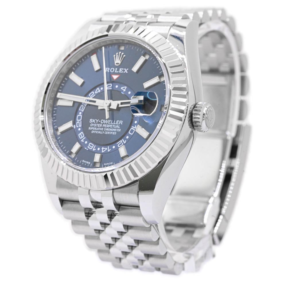 Rolex Sky Dweller Stainless Steel 42mm Blue Stick Dial Watch Reference# 326934 - Happy Jewelers Fine Jewelry Lifetime Warranty