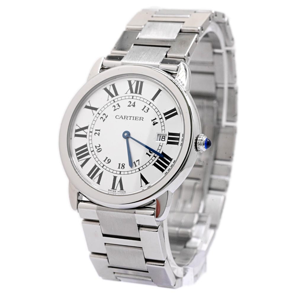 Cartier Unisex Ronde Solo Stainless Steel 36mm Silver Roman dial Watch Reference #: W6701005 - Happy Jewelers Fine Jewelry Lifetime Warranty