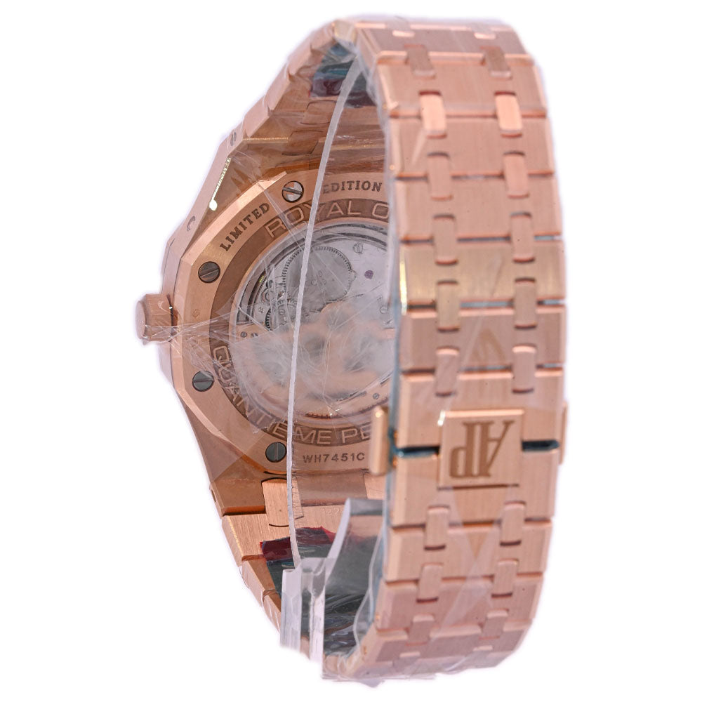 Audemars Piguet Royal Oak 41mm Rose Gold Black Perpetual Calendar Dial Watch Reference# 26614OR.YY1220OR.01 - Happy Jewelers Fine Jewelry Lifetime Warranty