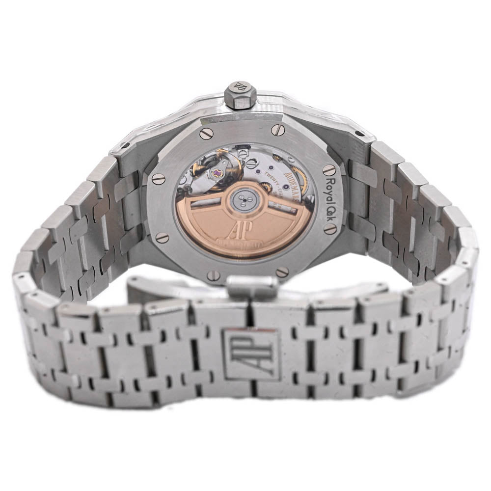 Audemars Piguet Ladies Royal Oak Stainless Steel 34mm White Tappiserie Dial Watch Reference #: 77350ST.OO.1261ST.01 - Happy Jewelers Fine Jewelry Lifetime Warranty