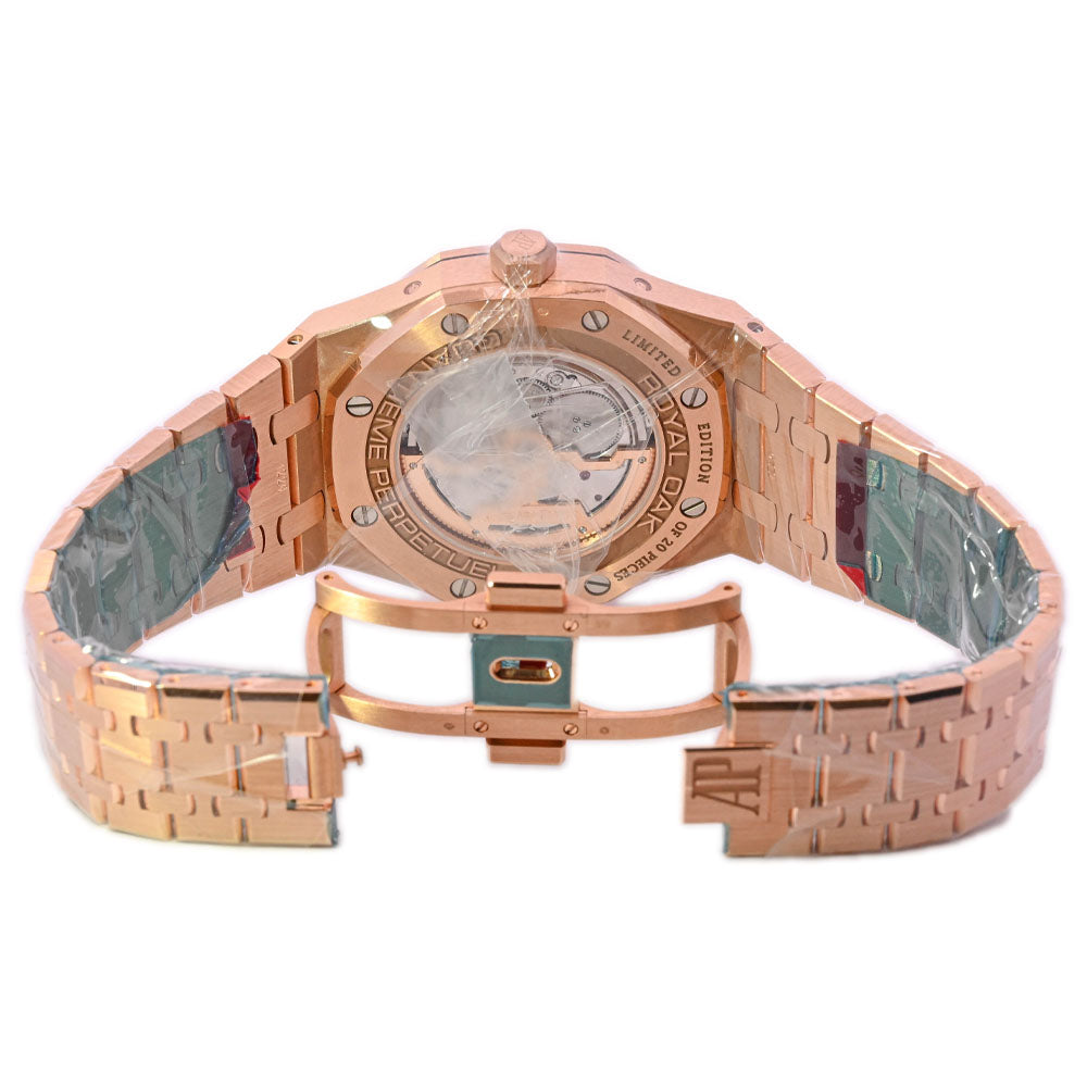 Audemars Piguet Royal Oak 41mm Rose Gold Black Perpetual Calendar Dial Watch Reference# 26614OR.YY1220OR.01 - Happy Jewelers Fine Jewelry Lifetime Warranty