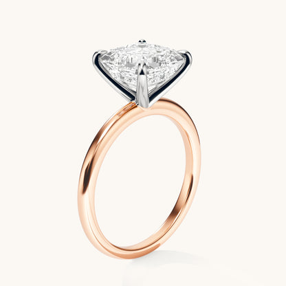 Asscher Lab Diamond Solitaire Engagement Ring