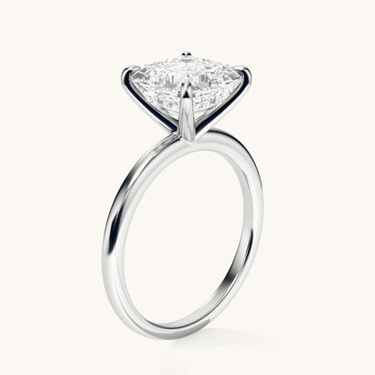 Asscher Lab Diamond Solitaire Engagement Ring