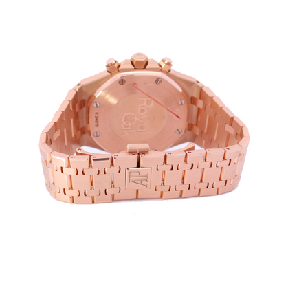 Audemars Piguet Royal Oak Rose Gold 41mm Blue Chronograph Dial Watch | Ref# 26331OR.OO.1220OR.01 - Happy Jewelers Fine Jewelry Lifetime Warranty