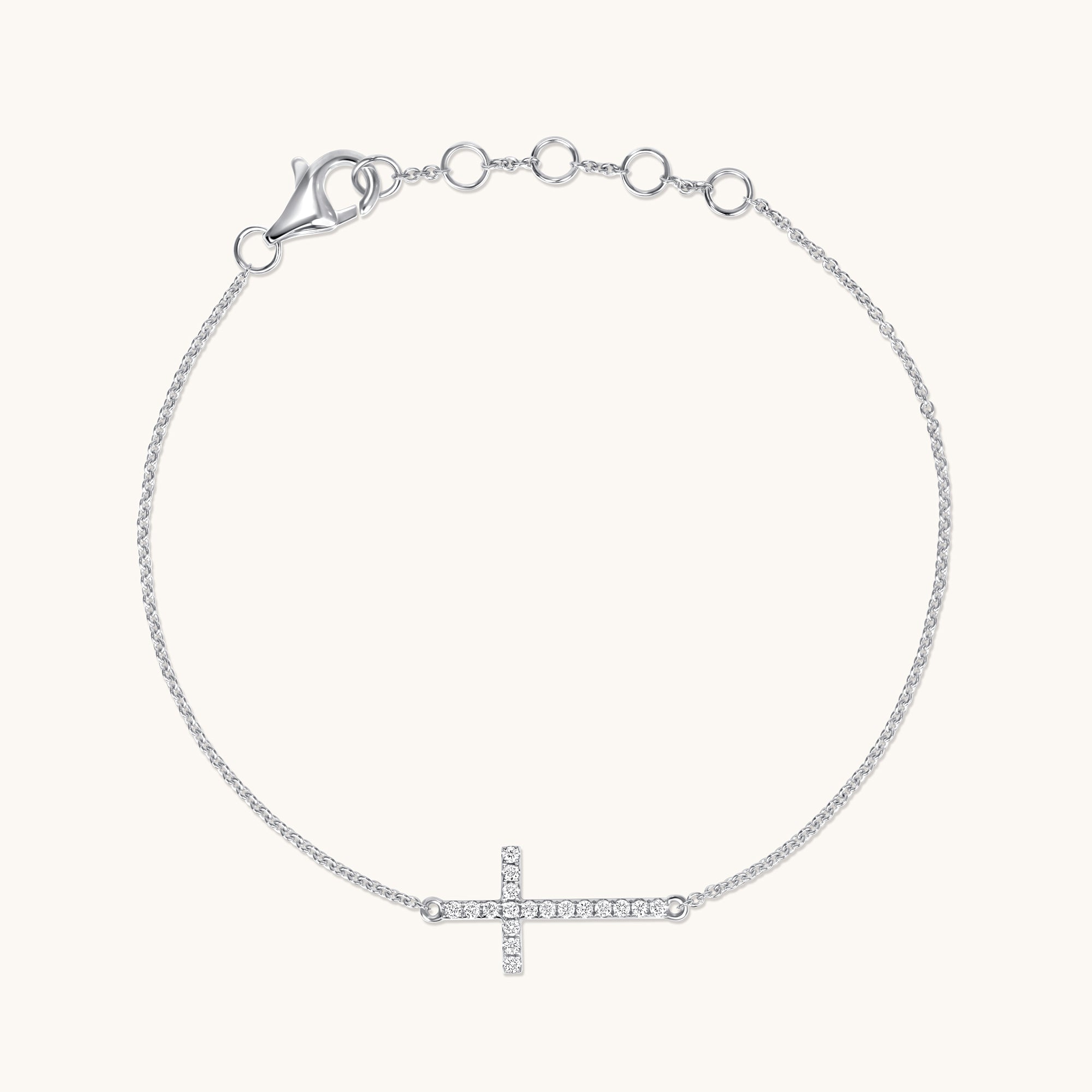 Sideways Diamond Cross Bracelet - Happy Jewelers Fine Jewelry Lifetime Warranty