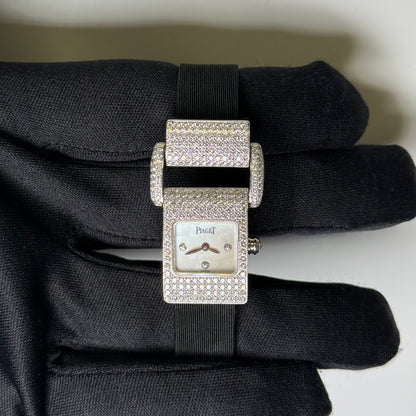 Piaget Miss Protocole White Gold 17x25mm Factory White MOP Diamond Dial Watch Ref# 5225 - Happy Jewelers Fine Jewelry Lifetime Warranty