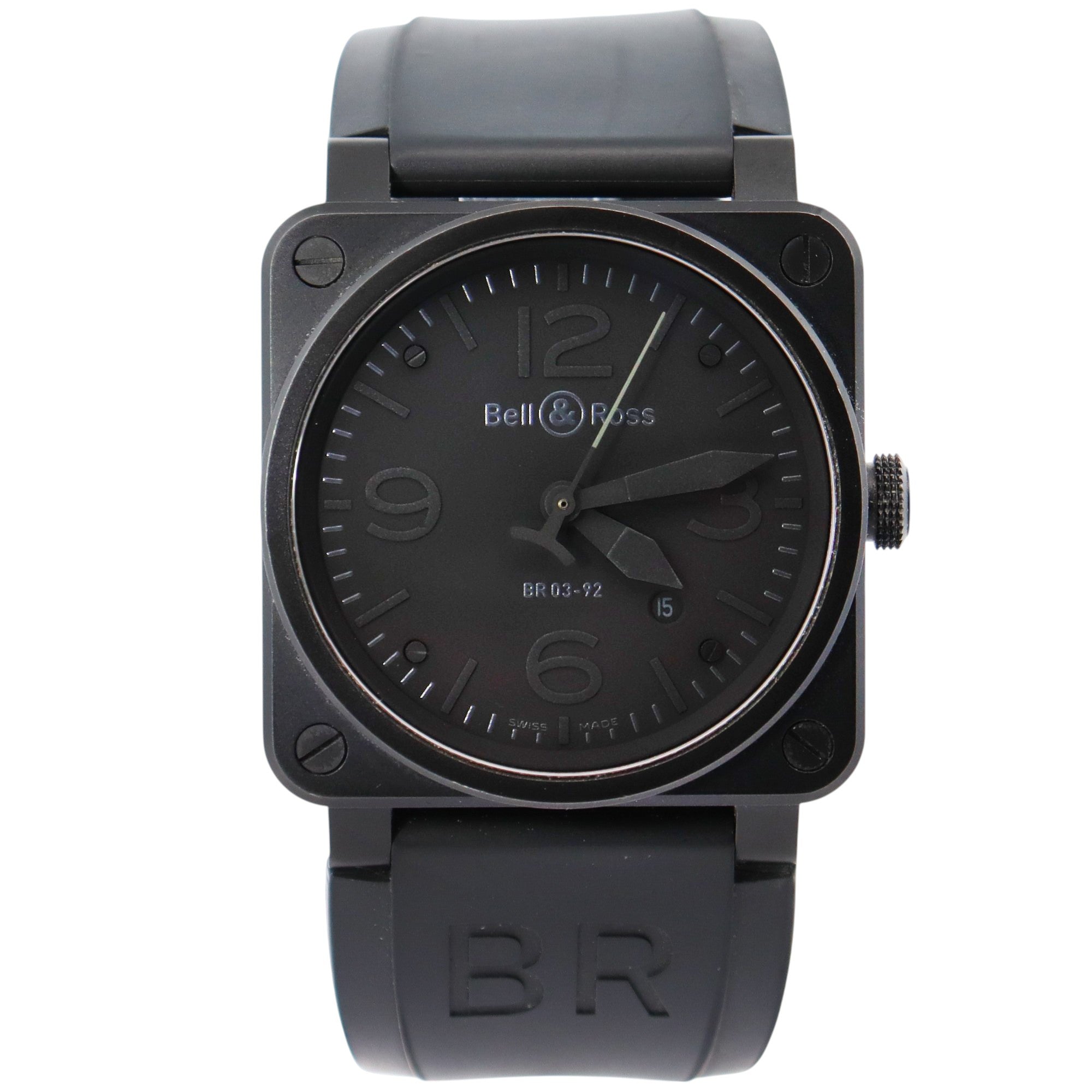Bell & Ross BR03 42mm Black Dial Watch Ref# BR03-92 - Happy Jewelers Fine Jewelry Lifetime Warranty