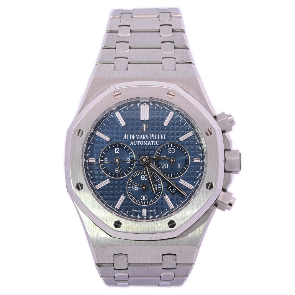 Audemars Piguet Royal Oak 41mm Stainless Steel Blue Chronograph Dial Watch Reference# 26320ST.OO.1220ST.03 - Happy Jewelers Fine Jewelry Lifetime Warranty