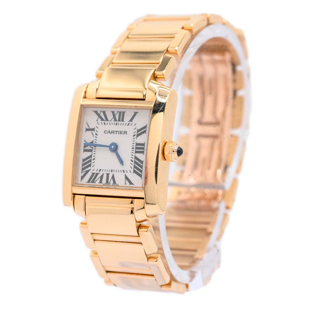 Cartier Tank Francaise Ladies 25mm x 20mm 18K Yellow Gold Case, White Roman dial Watch Reference #: Ref# W50002N2 - Happy Jewelers Fine Jewelry Lifetime Warranty