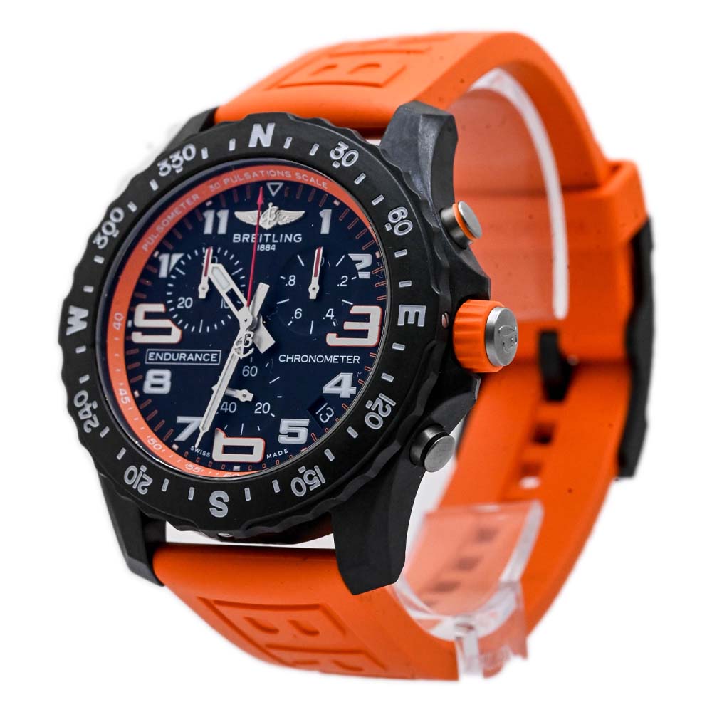 Breitling Men's Endurance Pro Breitlight 44mm Black Chronograph Dial w/ Orange Accents Watch Reference #: X82310A51B1S1 - Happy Jewelers Fine Jewelry Lifetime Warranty