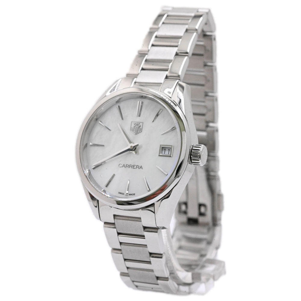 Tag Heuer Ladies Carrera Stainless Steel 32mm White MOP Stick Dial Watch Ref# WAR1311.BA0778 - Happy Jewelers Fine Jewelry Lifetime Warranty