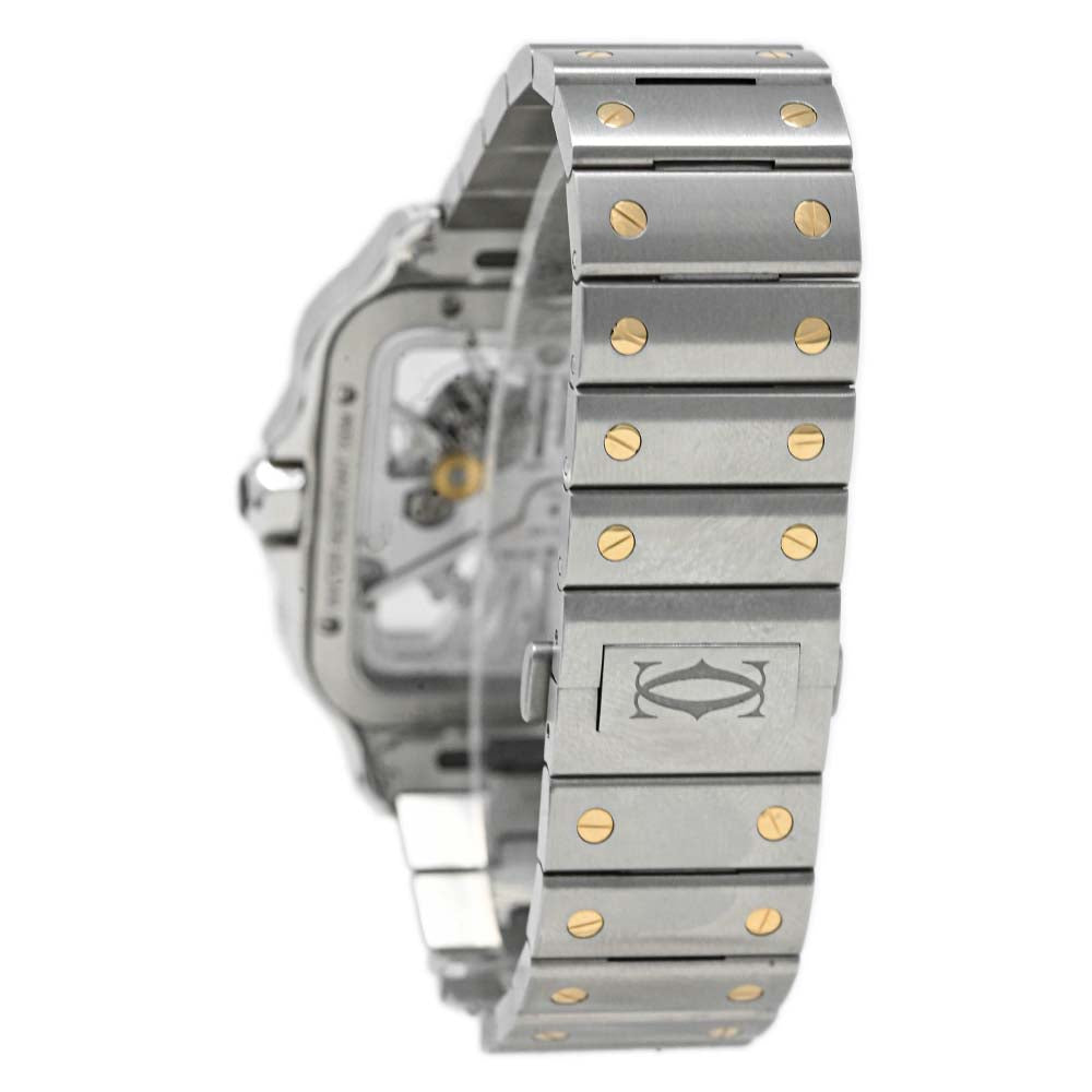 Cartier Mens Skeleton Horloge Santos Two Tone Stainless Steel and Yellow gold 40mm Skeleton Dial Watch Reference $ - Happy Jewelers Fine Jewelry Lifetime Warranty