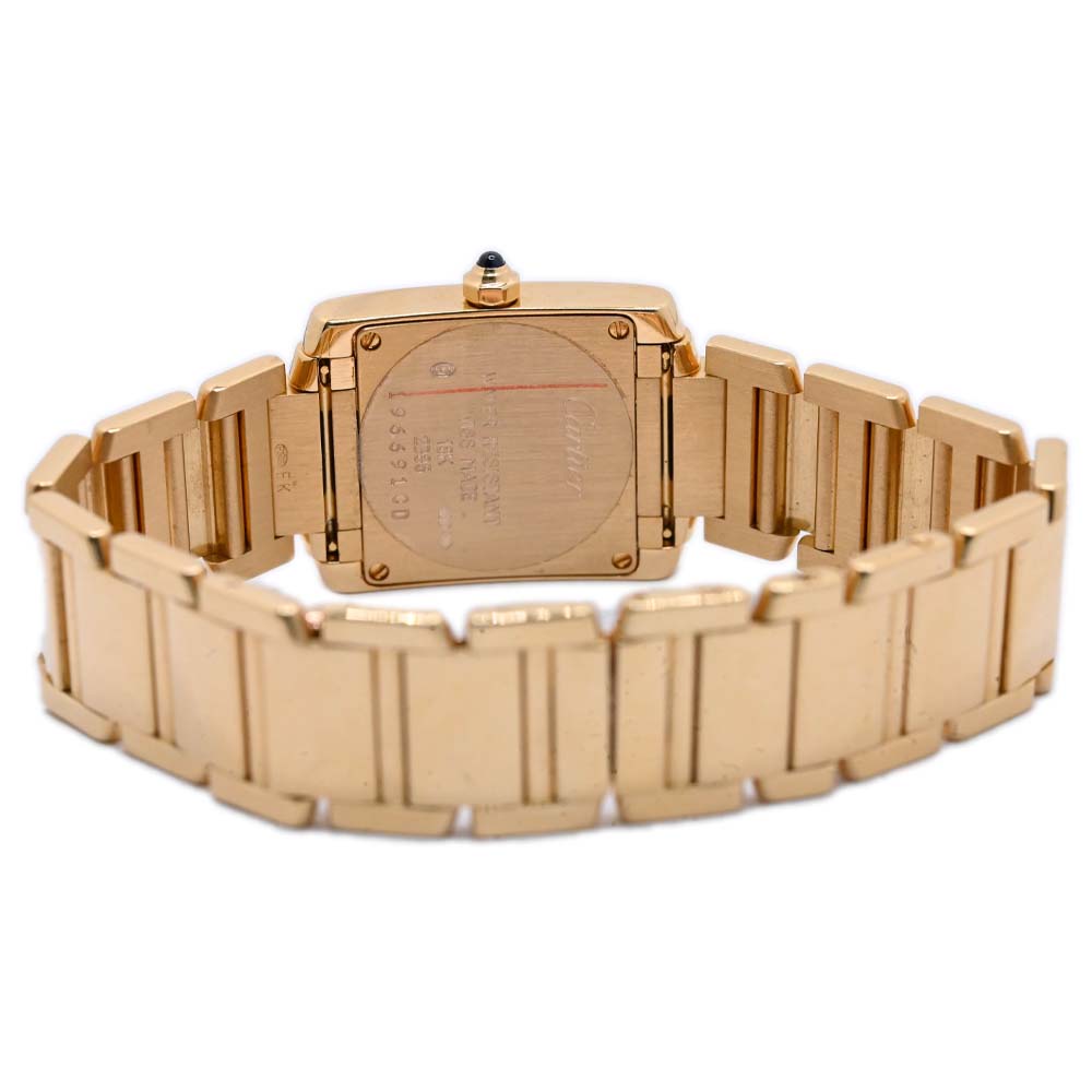 Cartier Tank Francaise Ladies 25mm x 20mm 18K Yellow Gold Case, White Roman dial Watch Reference #: Ref# W50002N2 - Happy Jewelers Fine Jewelry Lifetime Warranty