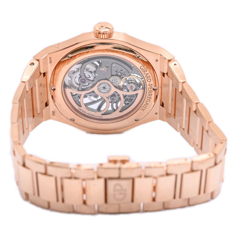 NEW! Girard Perregaux Men's Rose Gold 44mm Skelet Laureato Skeleton Dial Watch Ref# 81015-52-002-52A - Happy Jewelers Fine Jewelry Lifetime Warranty