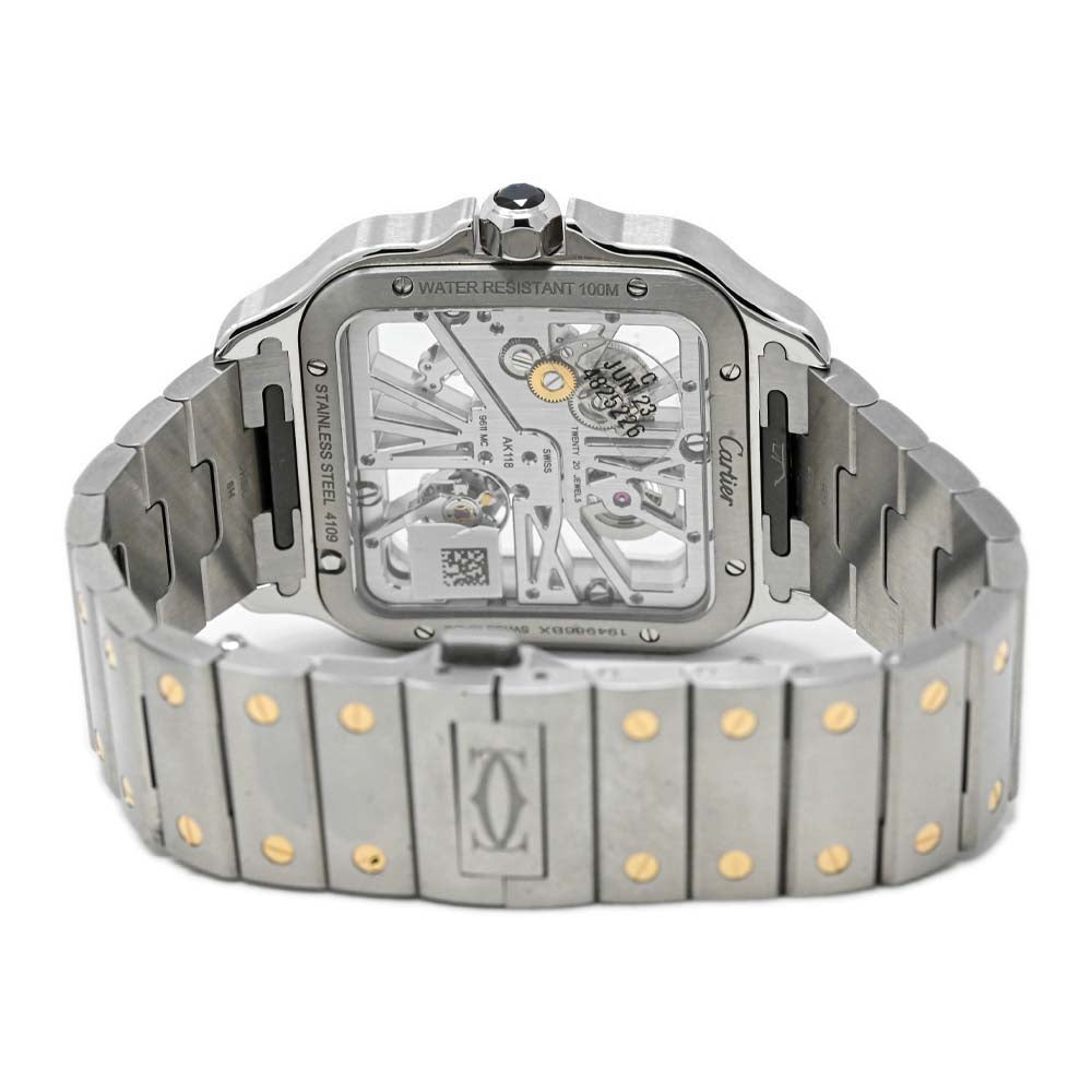 Cartier Mens Skeleton Horloge Santos Two Tone Stainless Steel and Yellow gold 40mm Skeleton Dial Watch Reference $ - Happy Jewelers Fine Jewelry Lifetime Warranty