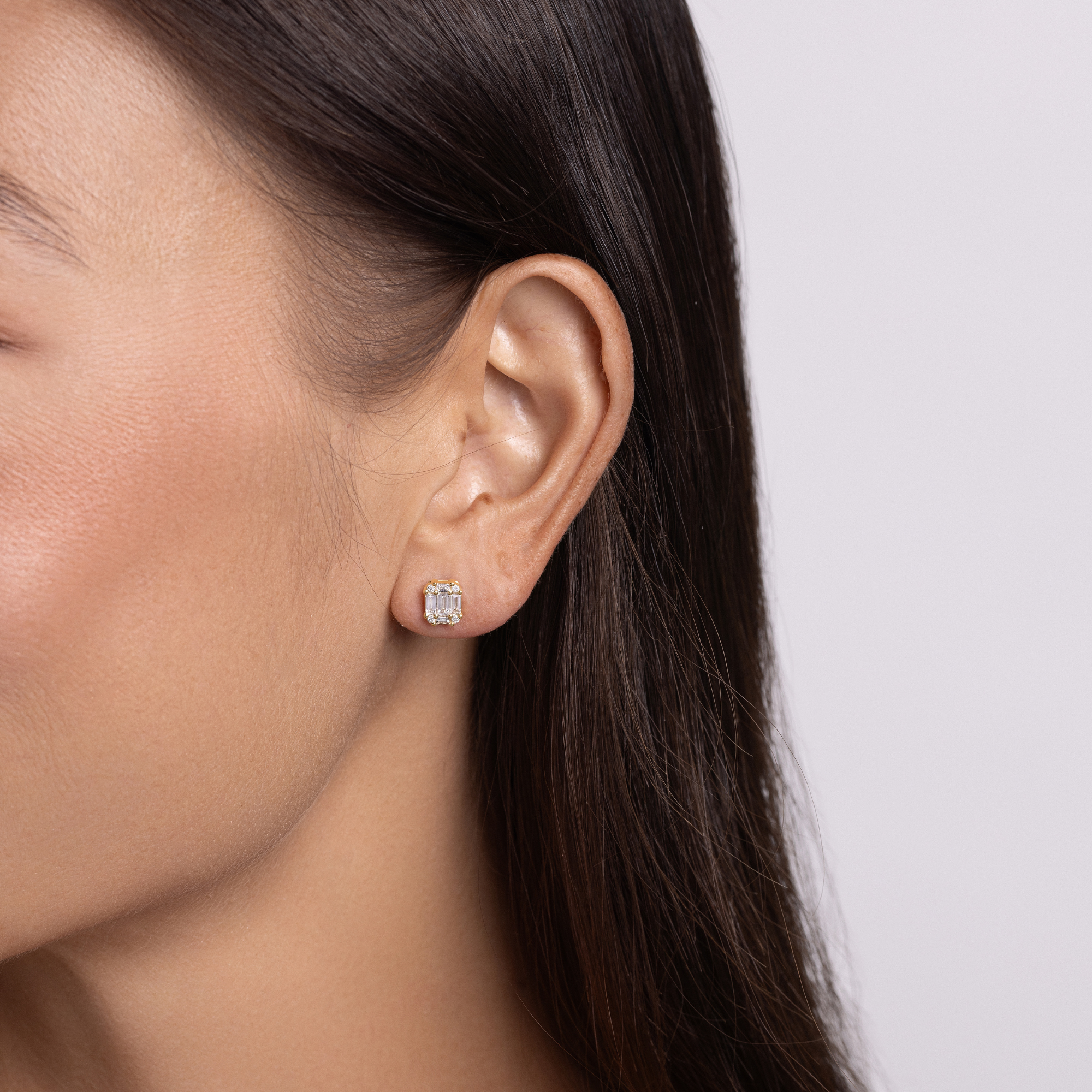 Baguette Stud Illusion Earrings - Happy Jewelers Fine Jewelry Lifetime Warranty