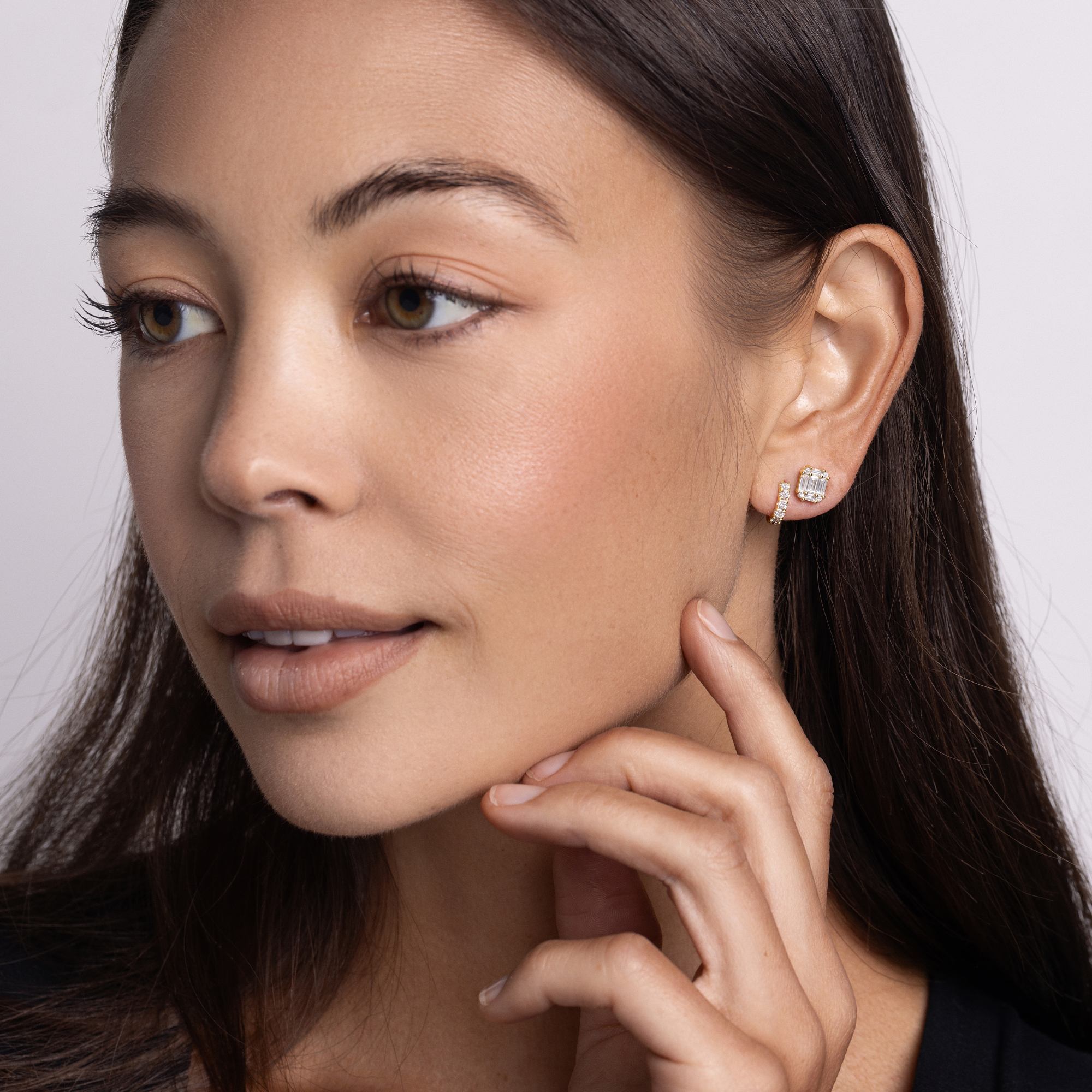 Baguette Stud Illusion Earrings - Happy Jewelers Fine Jewelry Lifetime Warranty