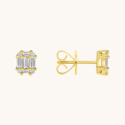 Baguette Stud Illusion Earrings - Happy Jewelers Fine Jewelry Lifetime Warranty