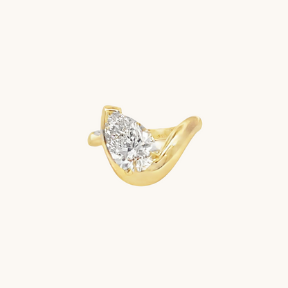 2.52 Pear Lab Diamond Engagement Ring with Half Bezel - Happy Jewelers Fine Jewelry Lifetime Warranty