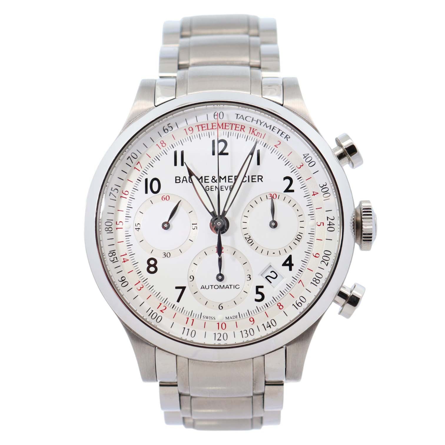 Baume & Mercier Capeland 42mm White Dial Watch Ref# M0A10064 - Happy Jewelers Fine Jewelry Lifetime Warranty