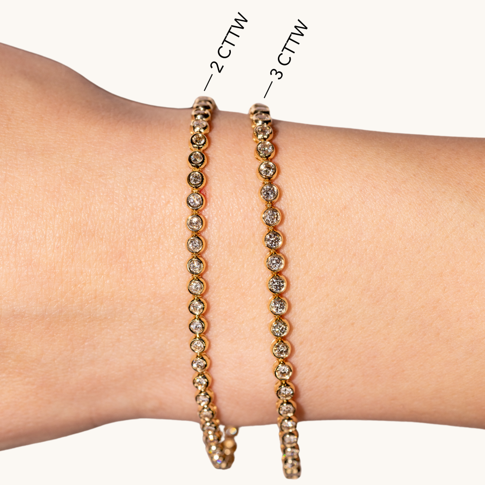 Bezel Set Round Natural Diamond Tennis Bracelet - Happy Jewelers Fine Jewelry Lifetime Warranty