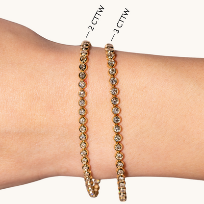 Bezel Set Round Natural Diamond Tennis Bracelet - Happy Jewelers Fine Jewelry Lifetime Warranty