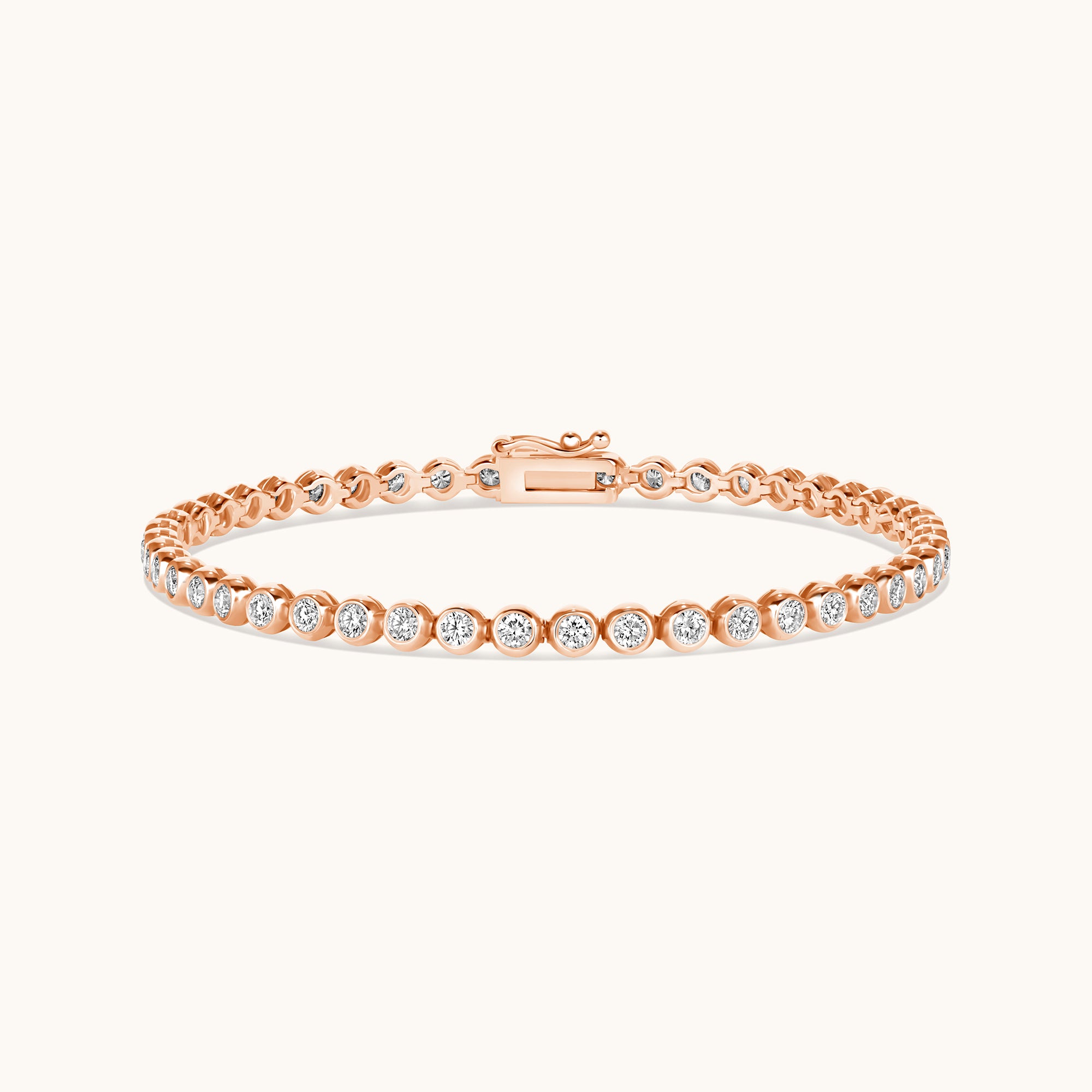 Bezel Set Round Natural Diamond Tennis Bracelet - Happy Jewelers Fine Jewelry Lifetime Warranty