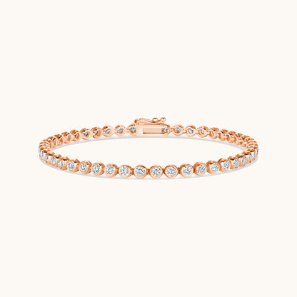 Bezel Set Round Natural Diamond Tennis Bracelet - Happy Jewelers Fine Jewelry Lifetime Warranty