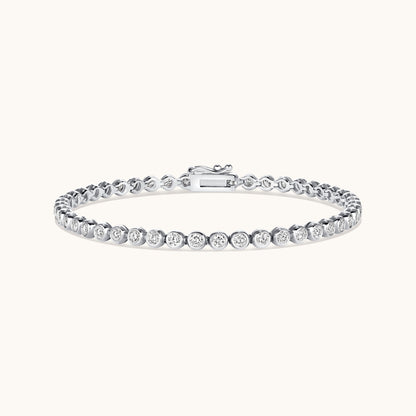 Bezel Set Round Natural Diamond Tennis Bracelet - Happy Jewelers Fine Jewelry Lifetime Warranty