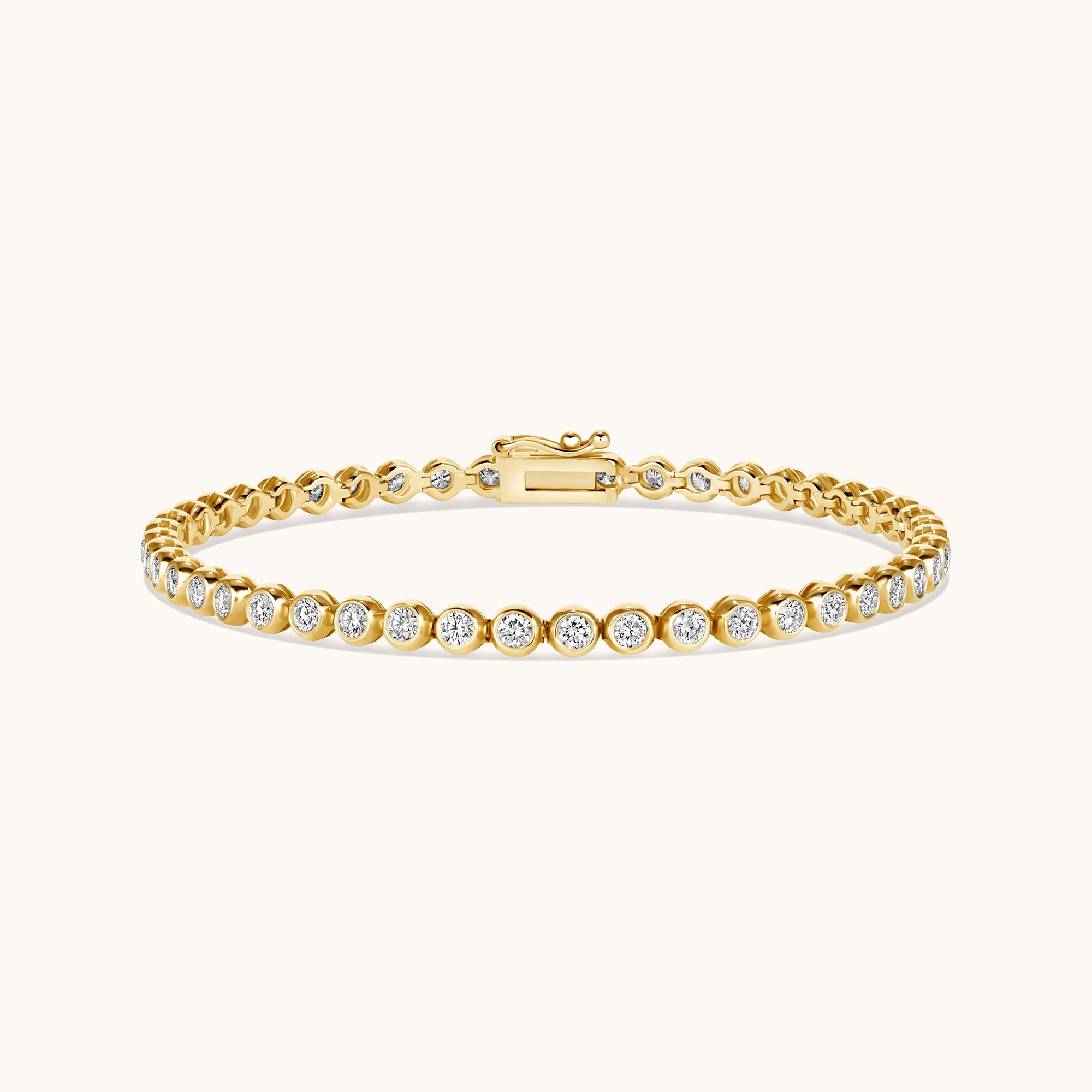 Bezel Set Round Natural Diamond Tennis Bracelet - Happy Jewelers Fine Jewelry Lifetime Warranty