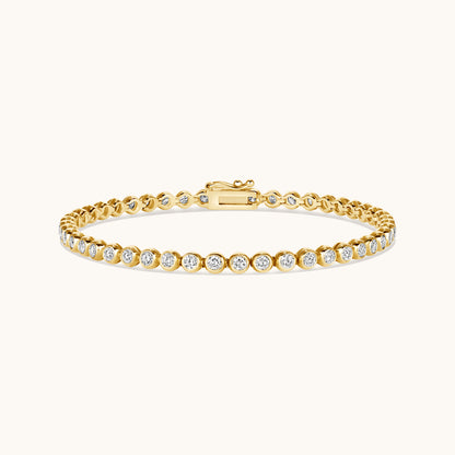 Bezel Set Round Natural Diamond Tennis Bracelet - Happy Jewelers Fine Jewelry Lifetime Warranty