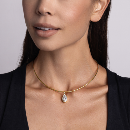 Bezel Lab Diamond Omega Choker Necklace - Happy Jewelers Fine Jewelry Lifetime Warranty