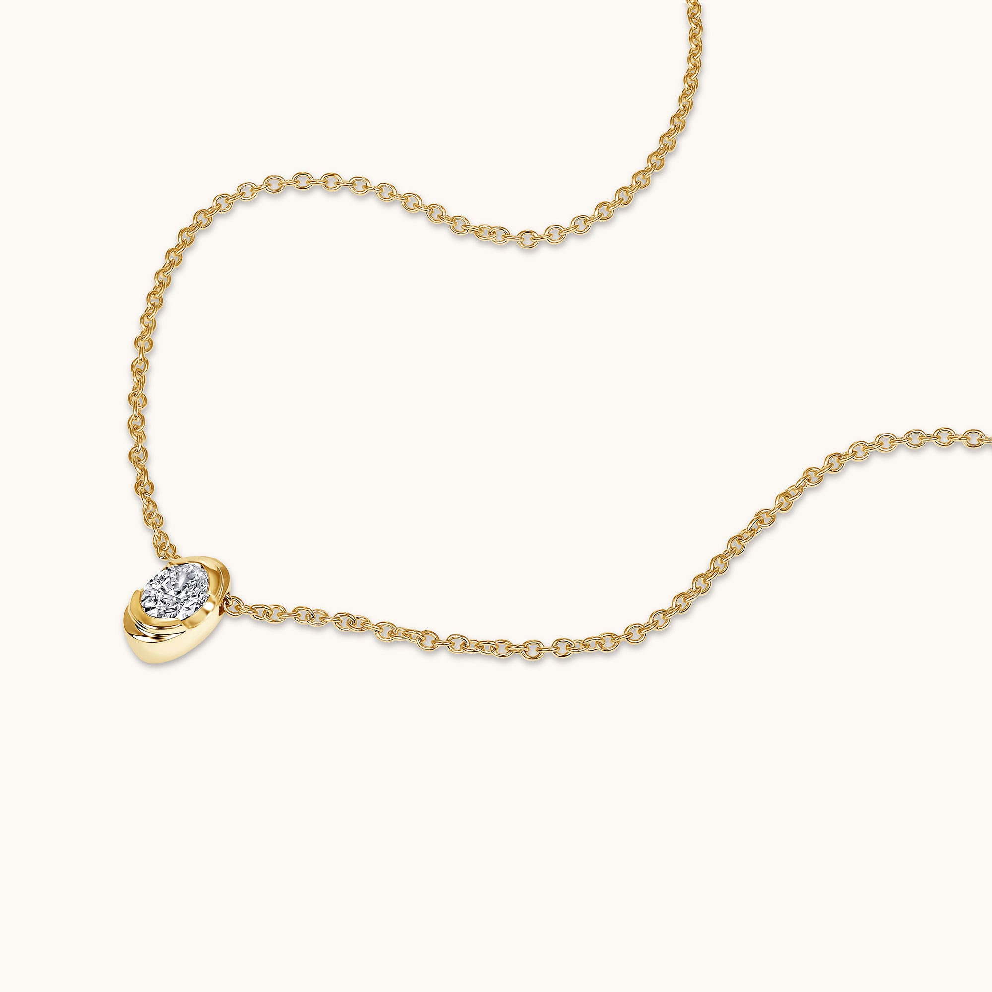 Bezel Oval Lab Diamond Solitaire Pendant - Happy Jewelers Fine Jewelry Lifetime Warranty