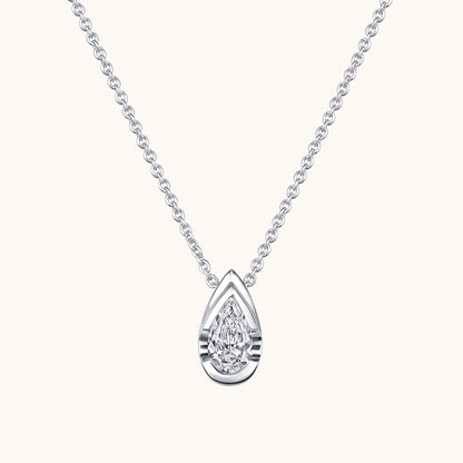 Bezel Pear Lab Diamond Solitaire Pendant - Happy Jewelers Fine Jewelry Lifetime Warranty