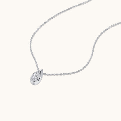 Bezel Pear Lab Diamond Solitaire Pendant - Happy Jewelers Fine Jewelry Lifetime Warranty