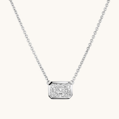 East-West Lab Diamond Radiant Bezel Pendant