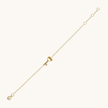 Bezzle Diamond Bubble Heart Key Bracelet - Happy Jewelers Fine Jewelry Lifetime Warranty