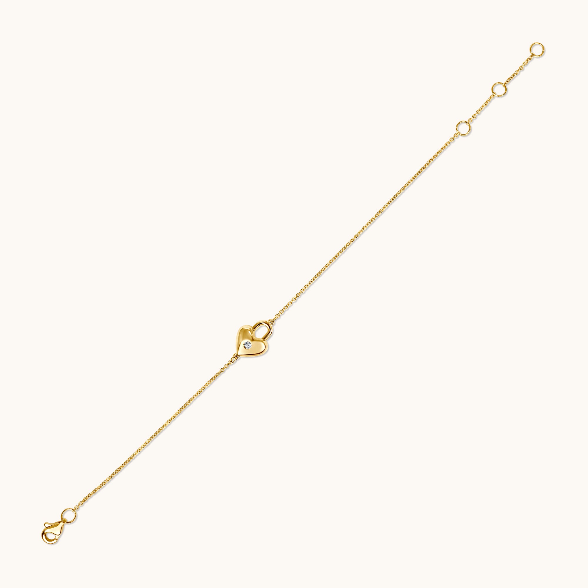 Bezzle Diamond Bubble Heart Lock Bracelet - Happy Jewelers Fine Jewelry Lifetime Warranty