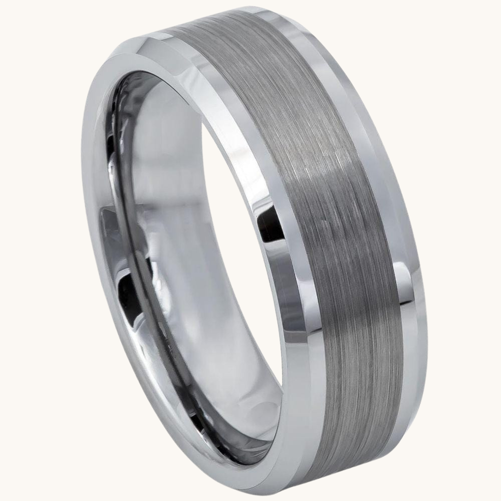 Brushed / Polished Tungsten Band