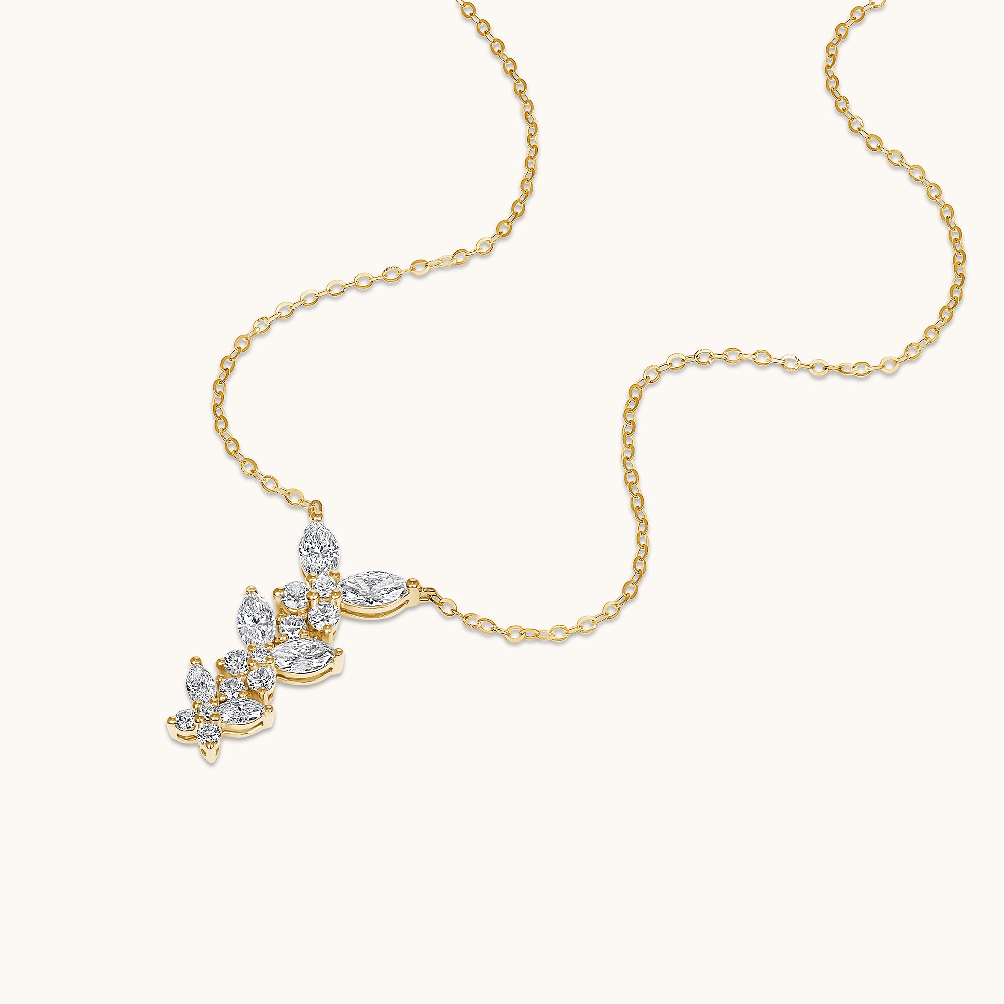 Butterfly Lab Diamond Drop Pendant Necklace - Happy Jewelers Fine Jewelry Lifetime Warranty