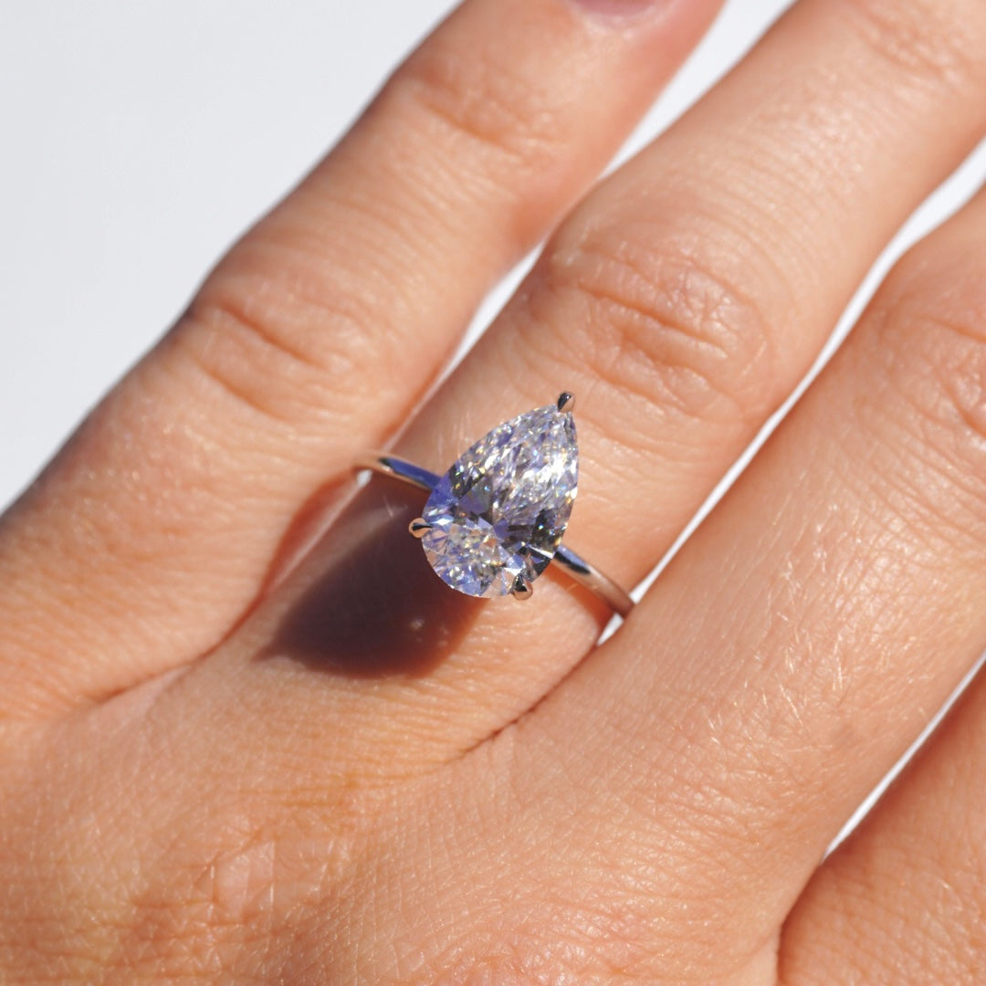 2.55 Pear Lab Diamond Solitaire Engagement Ring - Happy Jewelers Fine Jewelry Lifetime Warranty