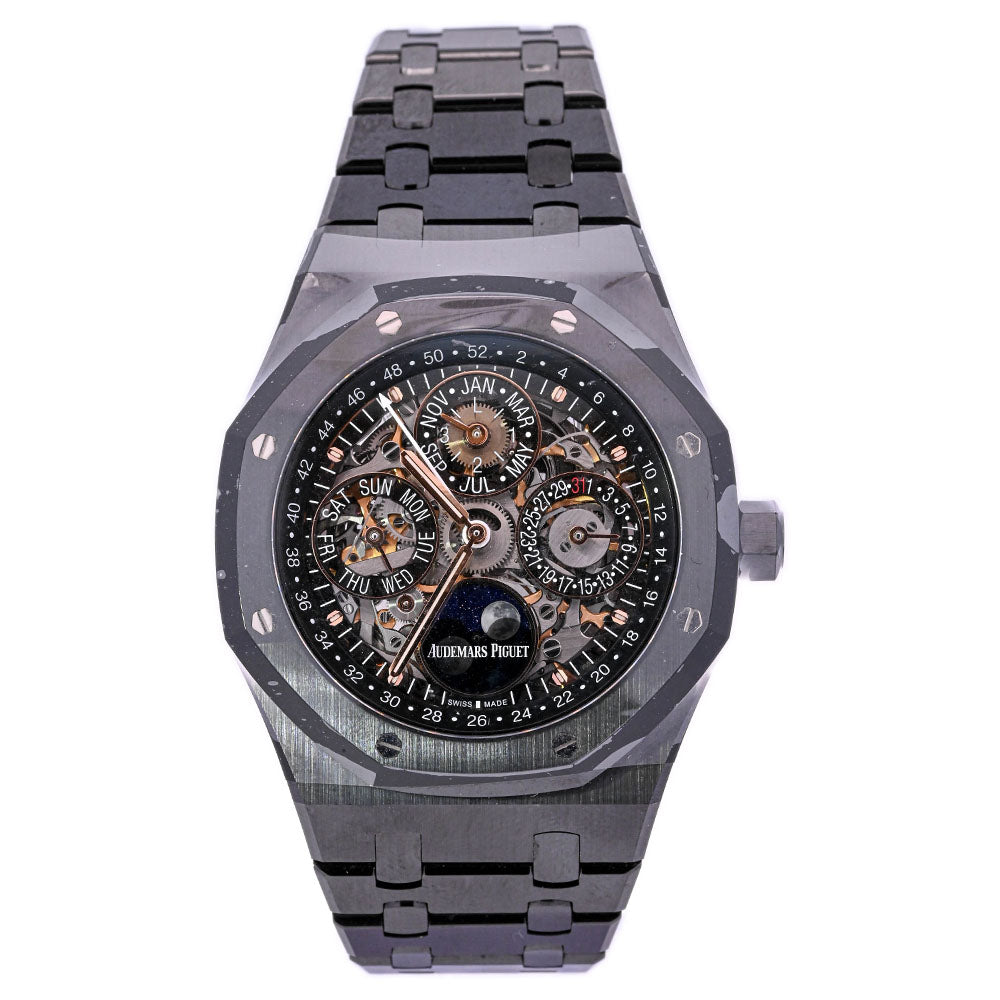 Audemars Piguet Royal Oak 41mm Black Ceramic Skeleton Dial Watch Reference# 26585CE.OO.1225CE.01 - Happy Jewelers Fine Jewelry Lifetime Warranty