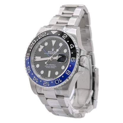 Rolex Mens GMT-Master II Batman Stainless Steel 40mm Black Dot Dial Watch Reference#: 116710BLNR - Happy Jewelers Fine Jewelry Lifetime Warranty
