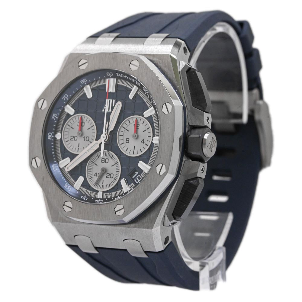 Audemars Piguet Men's Royal Oak Offshore Titanium 43mm Blue Chronograph Dial Watch - Happy Jewelers Fine Jewelry Lifetime Warranty