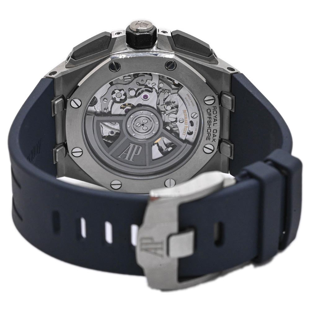 Audemars Piguet Men's Royal Oak Offshore Titanium 43mm Blue Chronograph Dial Watch - Happy Jewelers Fine Jewelry Lifetime Warranty